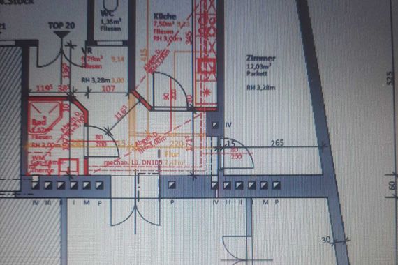 NASCHMARKT/FERNBLICK! Topsanierte 78 m2 Stilalbtbaumiete, Wohnzimmer, 2 getrennt Schlafzimmer, neue Einbauküche, Gesamtmiete 1.495,--